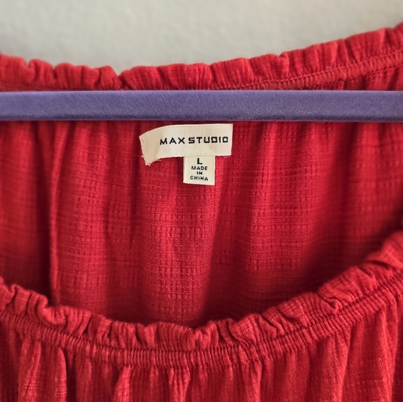 Max studio boho style dark orange mini dress size large - Picture 3 of 3